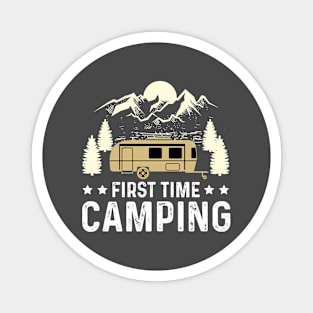 First time camping Magnet